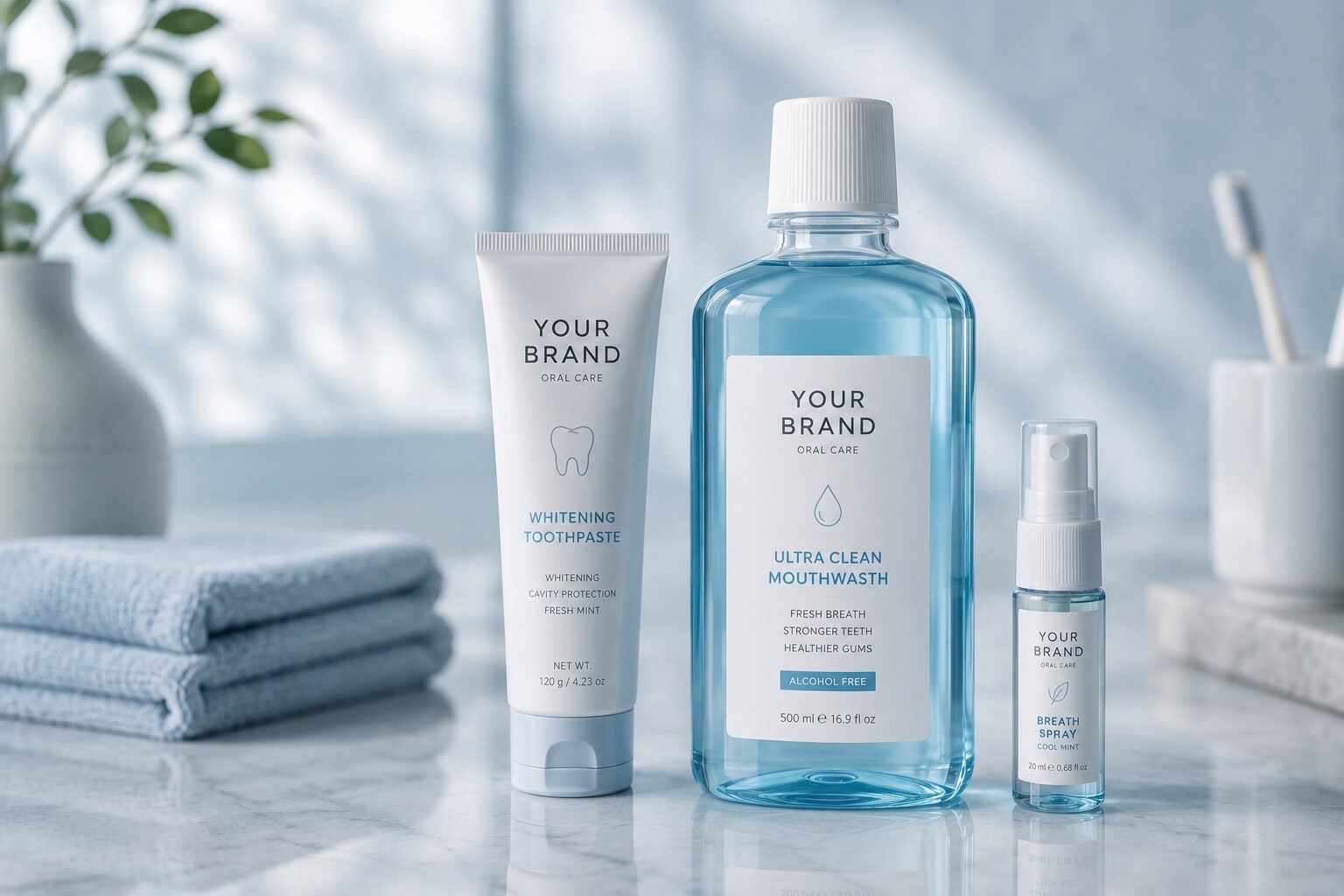 Premium nano hydroxyapatite toothpaste developed for private label oral care brands with biomimetic enamel repair positioning