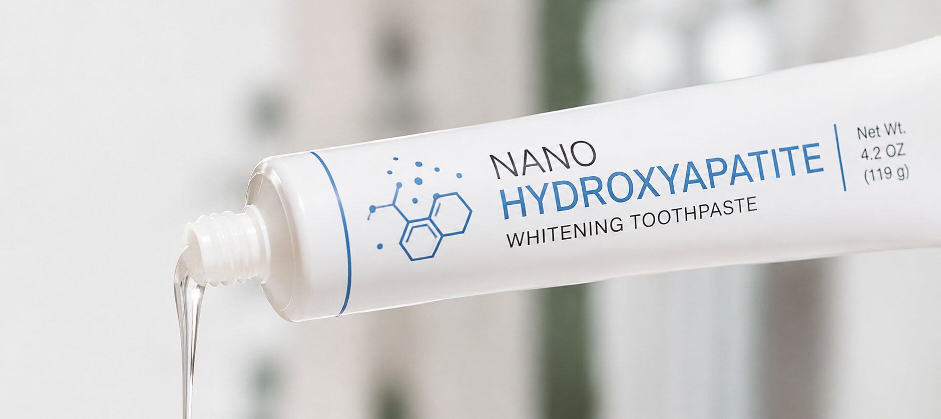 Private label nano hydroxyapatite toothpaste developed by ORALABX for a premium European oral care brand