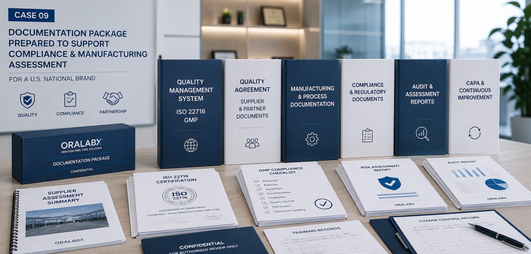 Compliance documentation package prepared for OEM manufacturer qualification and manufacturing assessment