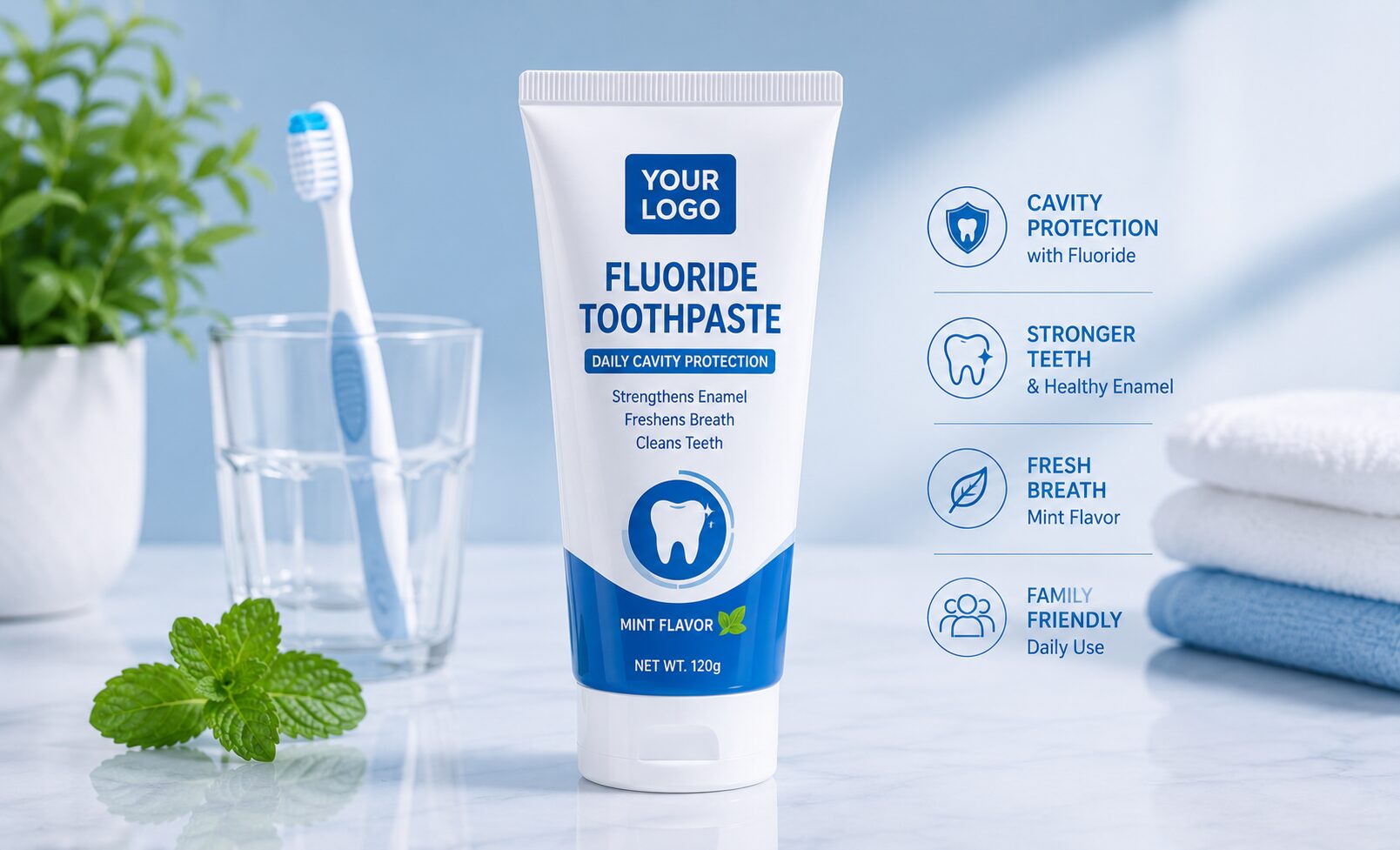 Private label toothpaste developed for a South African dental brand, custom toothpaste OEM manufacturing project